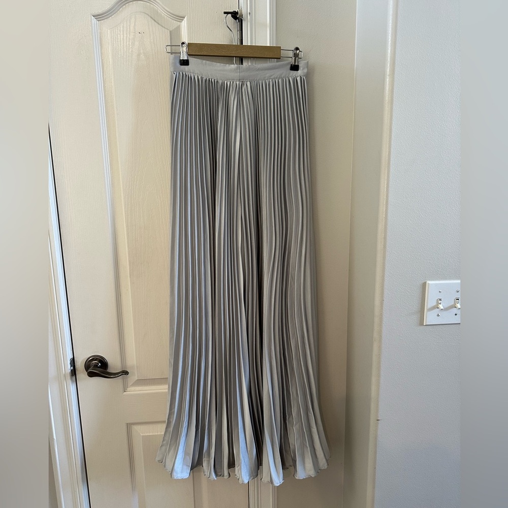 Silver Pleated Maxi Skirt Size M